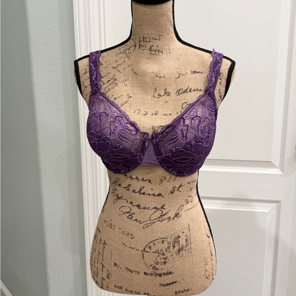 Bali Purple Lace Full-Coverage Bra
